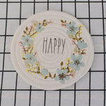 ensemble assiettes sous verres fleurs motif artisanal rustique cuisine table manger
