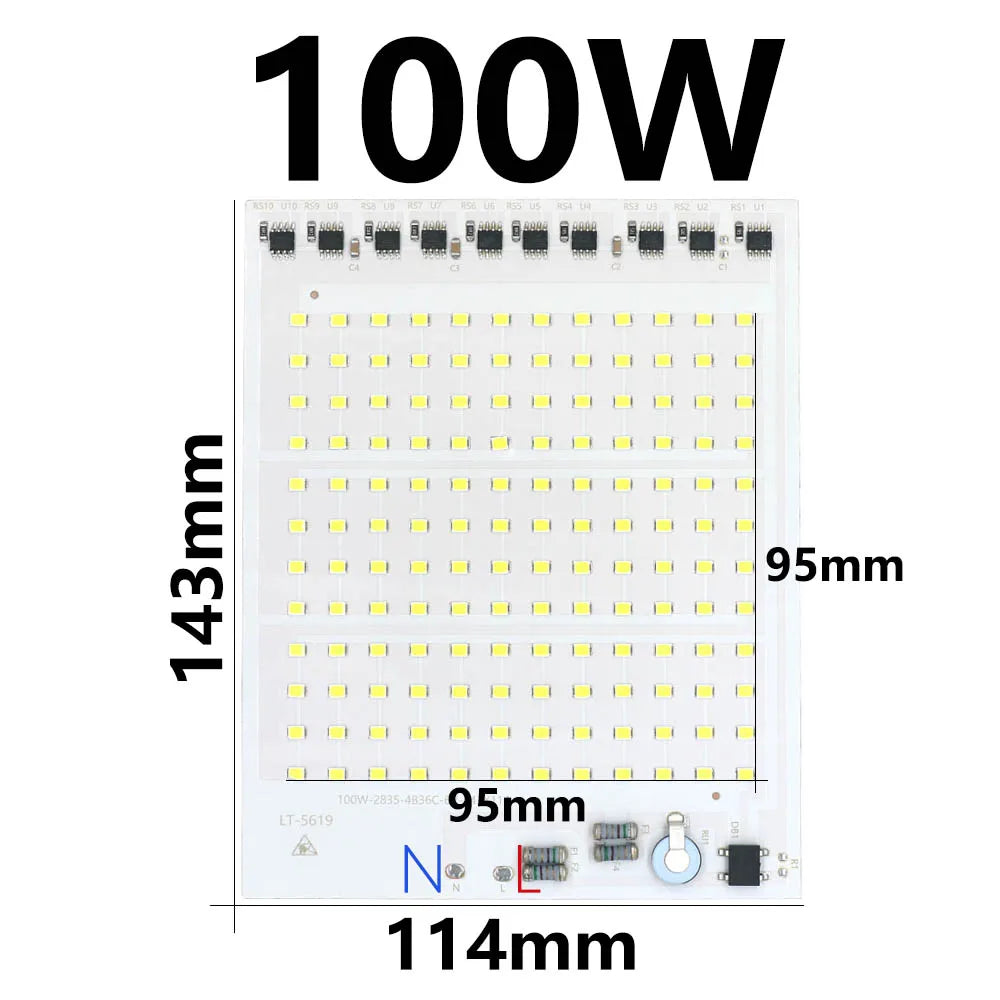 projecteur led diy 10w 20w 30w 50w 100w 150w 200w blanc froid ic intelligent