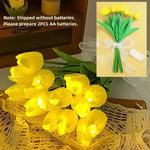 décoration intérieure moderne bouquet tulipes lumineuses orange jaune rose adhésif anniversaire mariage
