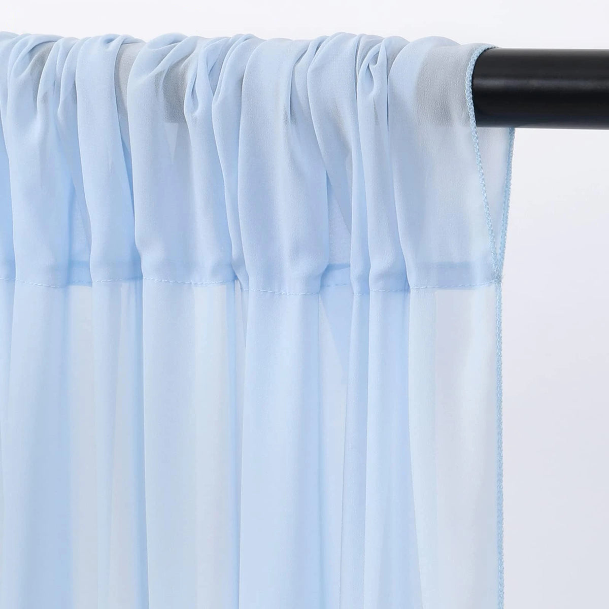 rideau moderne bleu clair uni semi opaque 150x214cm mariage anniversaire
