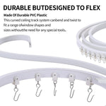 rideau rail blanc moderne vis clips boucles fixations entretoise flexible