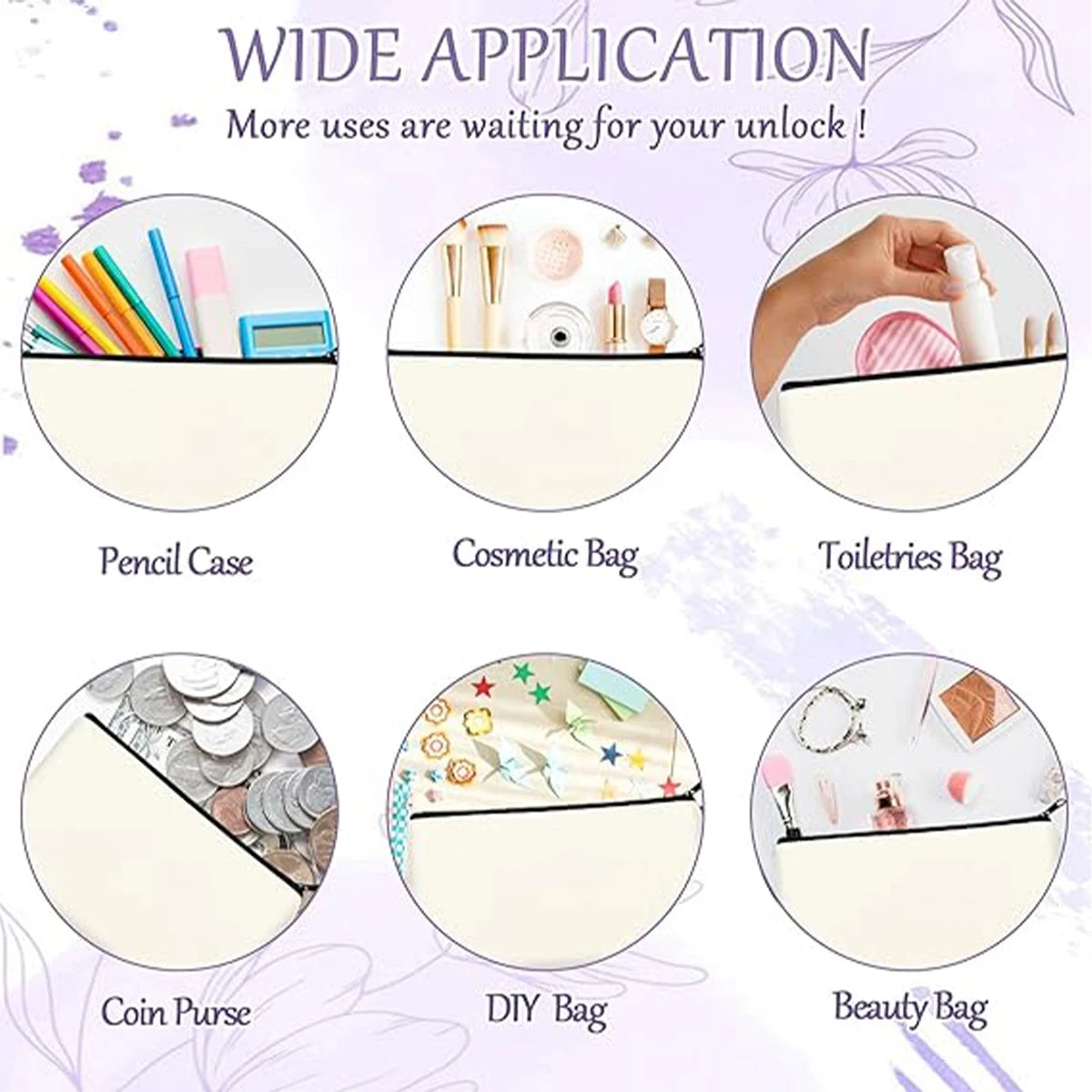 sac fermeture éclair beige pratique modernes trousses rangement toile utilisation multiple sacs cosmétiques articles