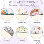 sac fermeture éclair beige pratique modernes trousses rangement toile utilisation multiple sacs cosmétiques articles