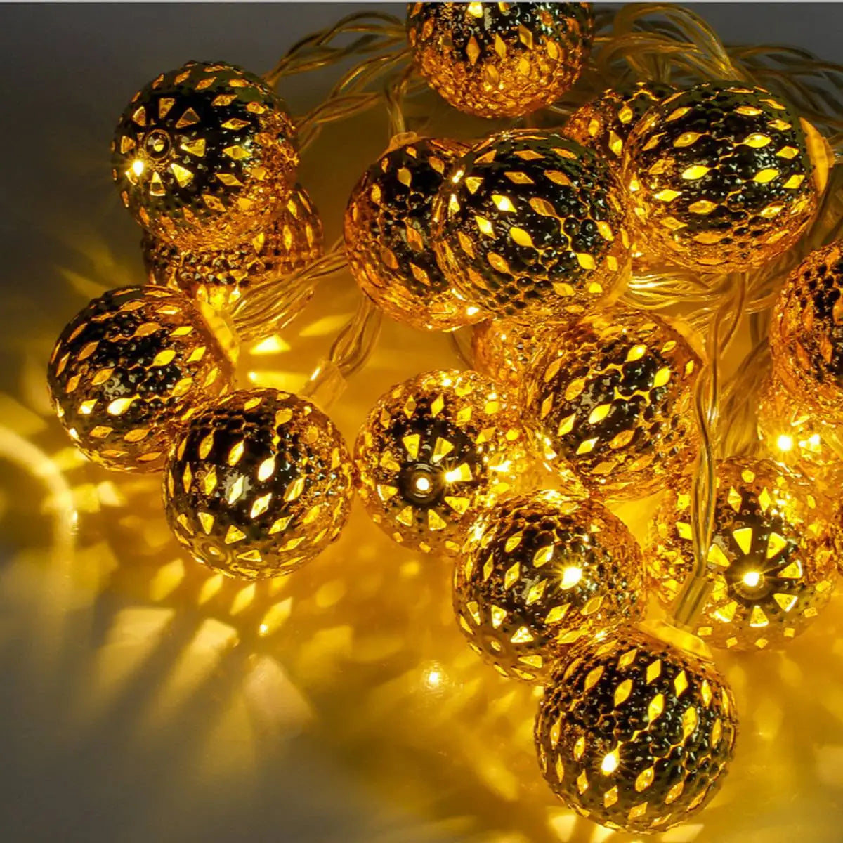 guirlande lumineuse or ajourée moderne 150cm 3v auto batterie fêtes mariage