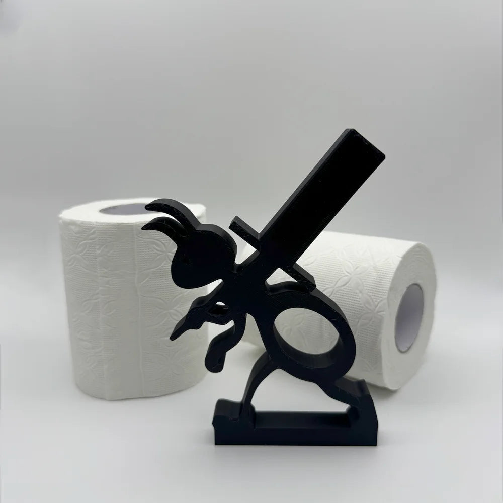 porte rouleau papier toilette forme insecte noir blanc minimaliste moderne