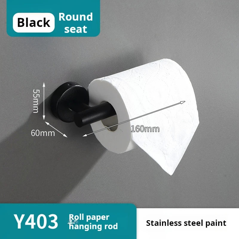 porte serviettes acier inoxydable noir moderne minimaliste brossé salle bain ensemble pièces métal lisse