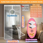 rideau porte magnétique blanc filet fin moderne empêche insectes polyester durable fixations invisibles