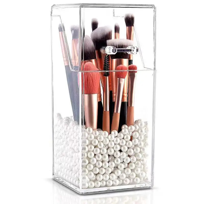 boîte pinceaux transparente réutilisable acrylique décoratives moderne adhésif multifonctionnelle organisatrice brosse maquillage