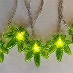 guirlande lumineuse feuilles vertes led diy batterie extérieure intérieure 10led 3m festive