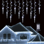 guirlande lumineuse icicles blanc jaune multicolore clips moderne décoratifextérieur noël féerique led