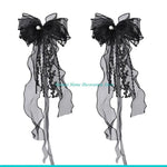 ruban décoratif soie blanc noir dentelle élégant classique moderne fenêtre attache pompon translucent