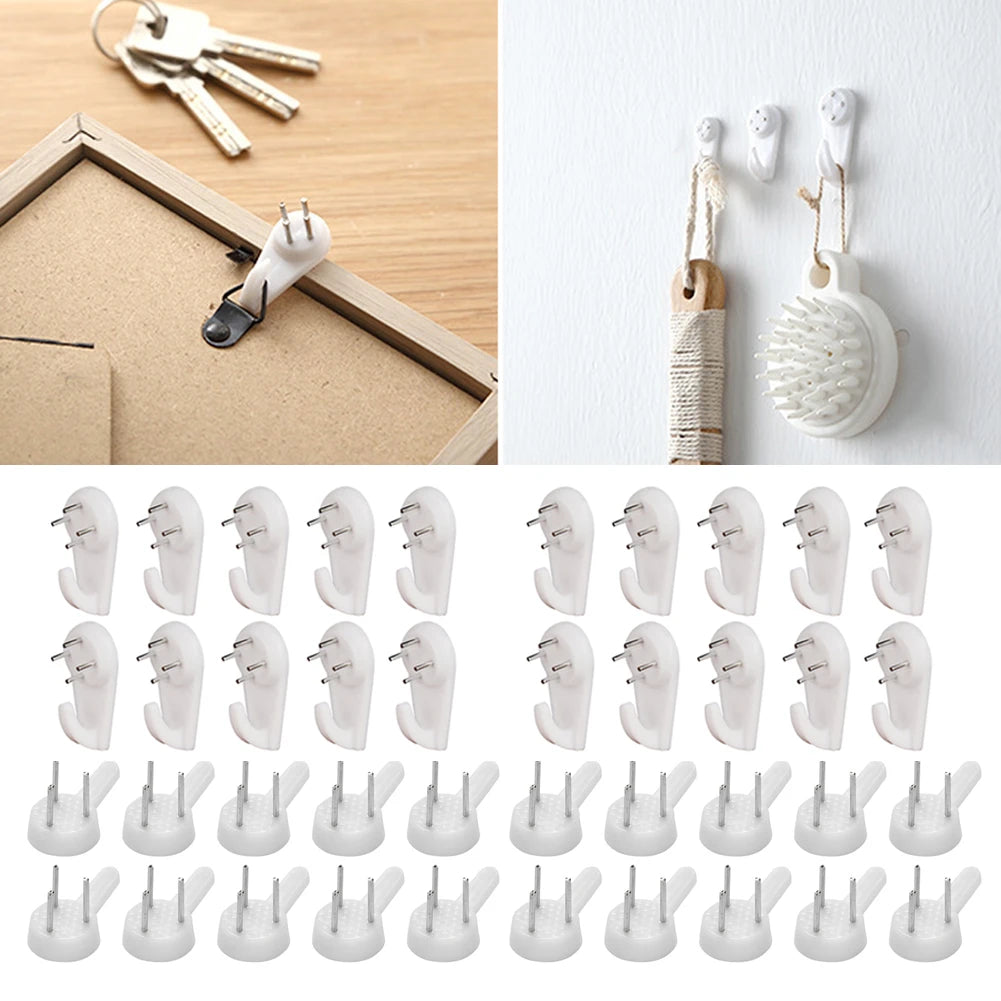 crochet mural blanc moderne cintre tableau fixations métalliques bricolage électrical sans trace 20 pièces