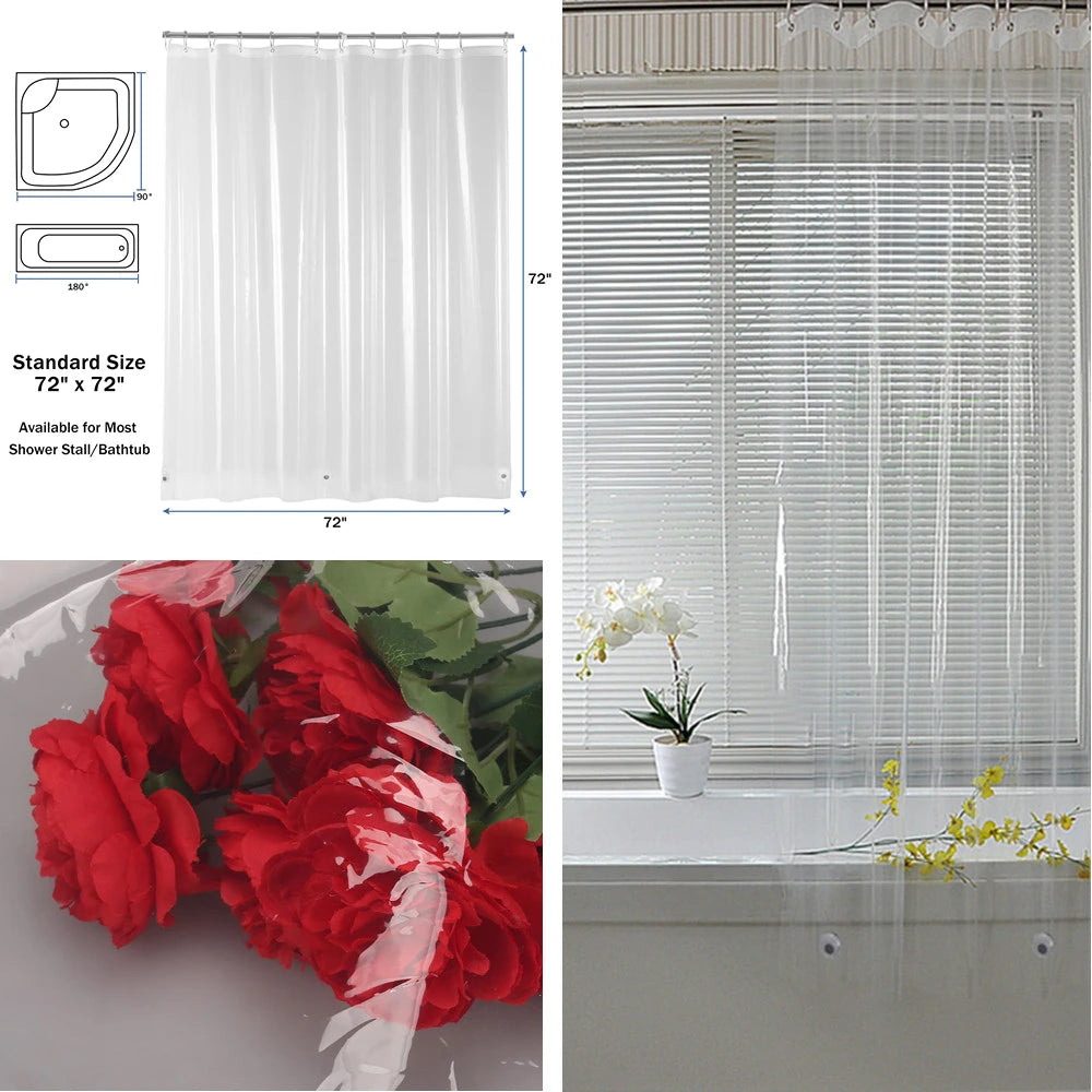 rideau douche transparent moderne aimants lestés blanc gris rose