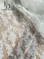 dentelle 3D florale blanc mariage tulle polyestère ajouré classique 3mètres