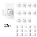 crochet mural adhésif blanc moderne 4pcs 8vis 8tiges fixations rideaux douceur