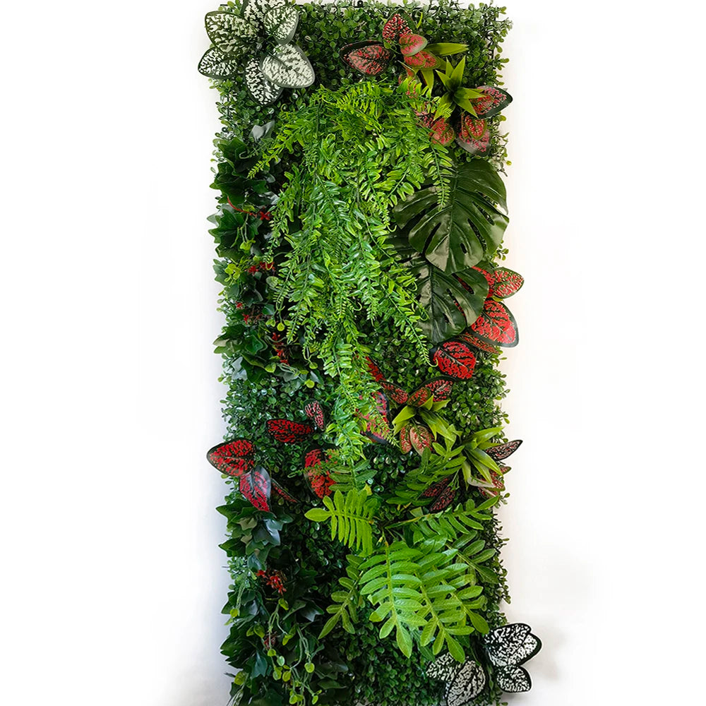 panneau végétal mural plante artificielle herbe décorative jardin extérieur moderne vert rouge blanc