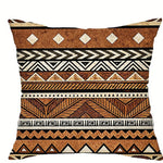 taies d'oreiller motifs géométriques multicolores ethnique polyester peachskin opacité décoration maison hospitalière 45x45cm