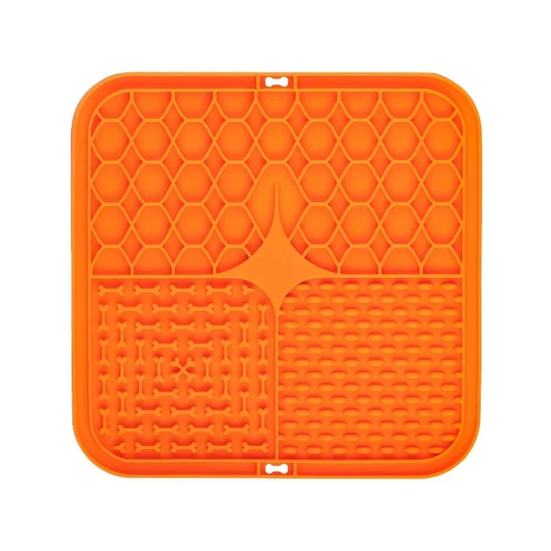 tapis nourriture animaux violet bleu vert orange gouttes d'eau succion tiges pratiques moderne