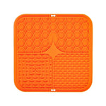 tapis nourriture animaux violet bleu vert orange gouttes d'eau succion tiges pratiques moderne