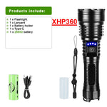 torche rechargeable led puissante étanche 5modes résistante choc moderne noire