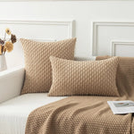 coussin moderne beige adhésif velours côtelé 40x40cm 45x45cm 50x50cm 55x55cm