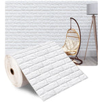 papier peint vinyle brique texturé blanc marron salon chambre cuisine étanche