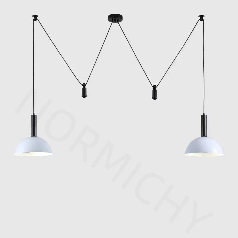 suspension lumineuse moderne conique led réglable noir blanc chambre salon