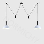 suspension lumineuse moderne conique led réglable noir blanc chambre salon