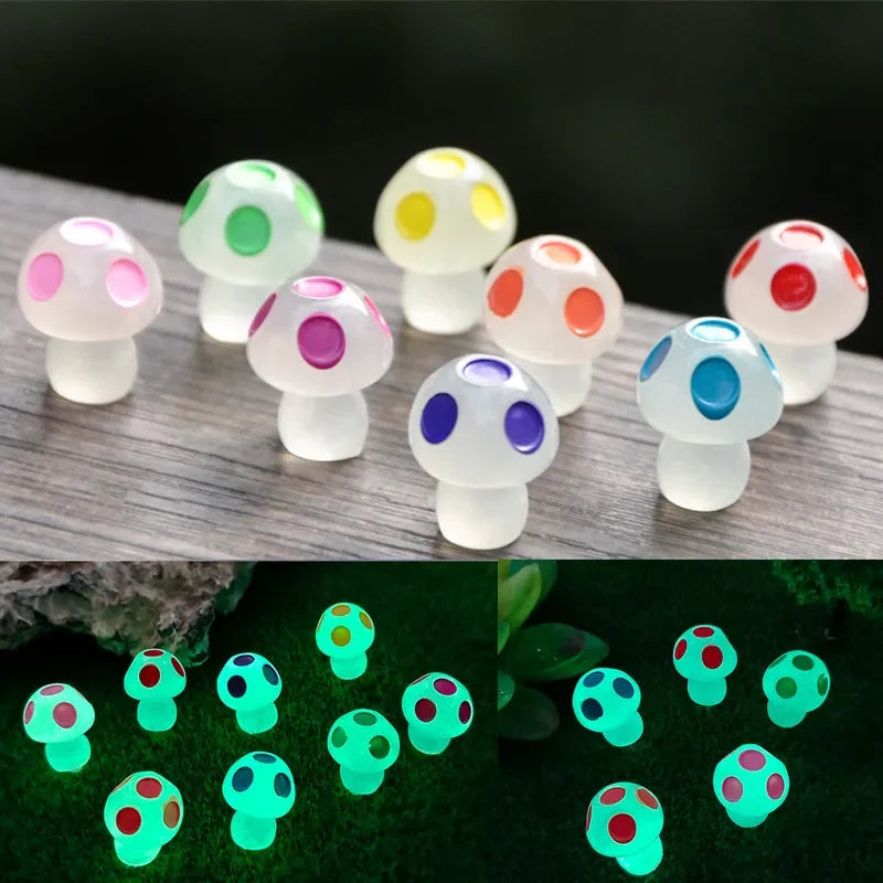 mini champignons décoratifs résine colorés jardin féerique décoration maison intérieure