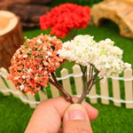 décorations micropaysage miniatures arbres texturés feuilles détaillées rochers mousse gravier