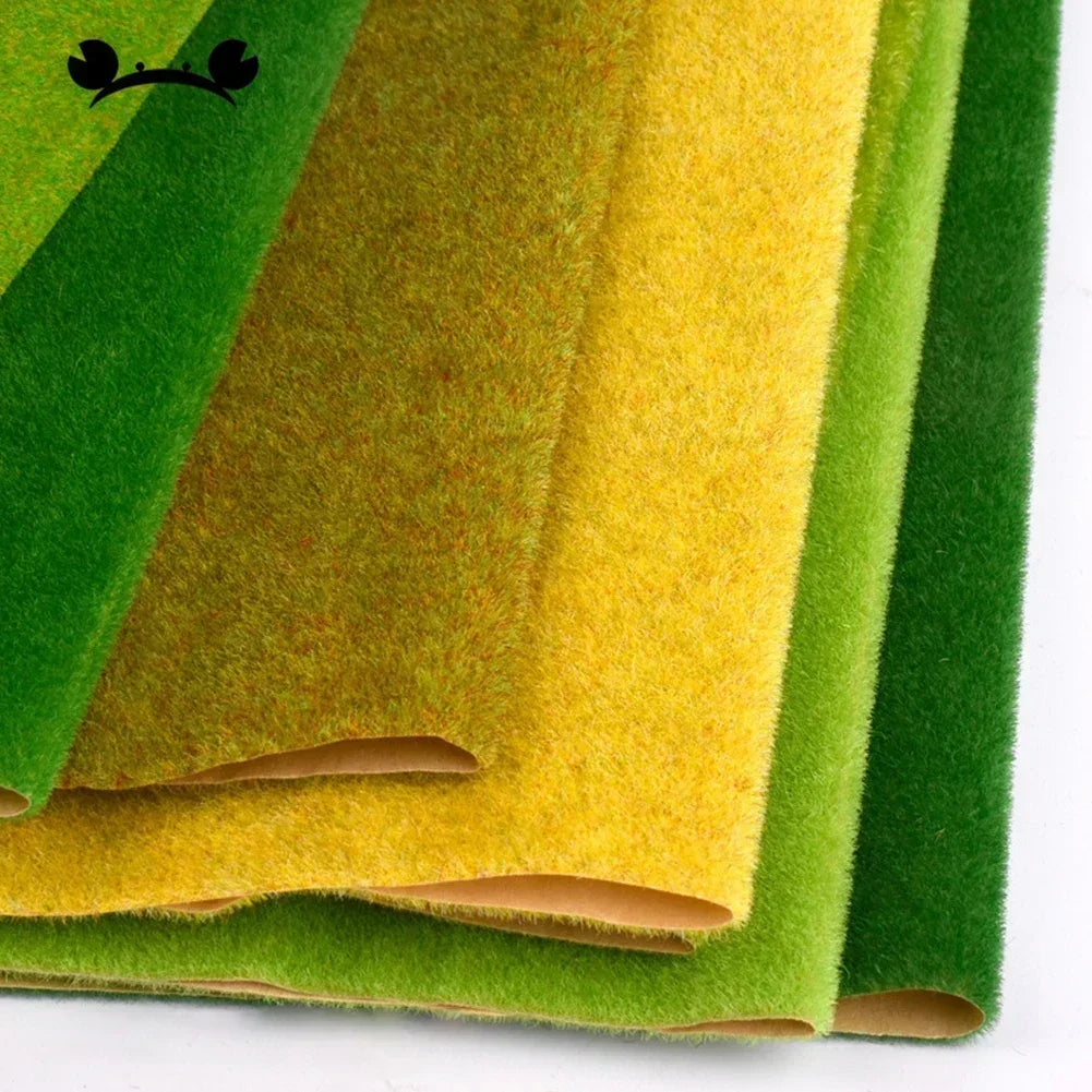 feutre adhésif texturé vert jaune blanc paysagiste décoration jardin pastoral uniextérieur artisanal faux gazon