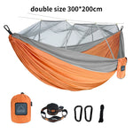 hamac nylon double taille vert olive bleu uni moderne moustiquaire sac rangement ceinture sécurité