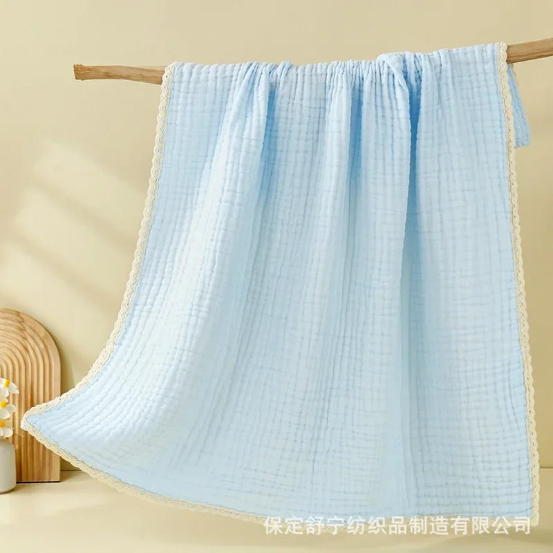 couverture bébé coton douce moderne plissée opaque beige gris vert blanc rose