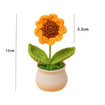 fleurs crochet jaune rose multicolore pot plastique feuilles vertes decoration maison creative enfantine