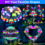 guirlande lumineuse solaire multicolore moderne led rouges vertes bleues jaunes fil métal spirale piquet
