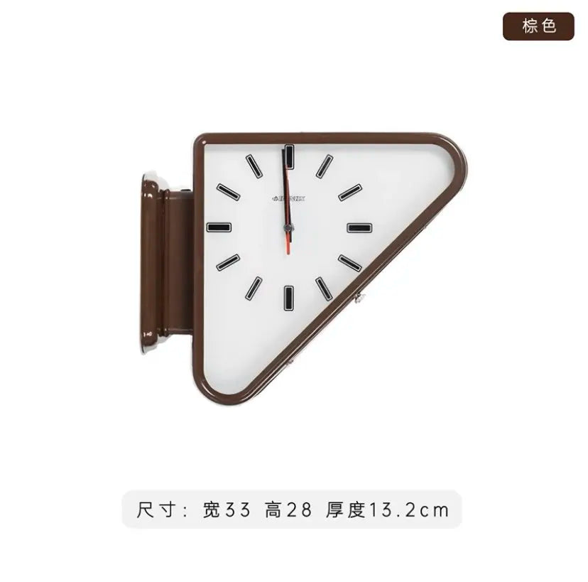 horloge murale vintage rétro argentée rouge noire fleurs métal perforé
