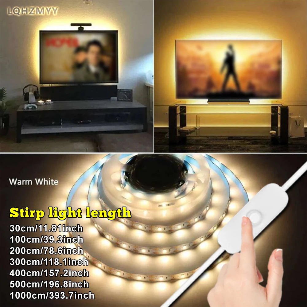 ruban led blanc moderne adhésif 3000k 6500k interrupteur usb 1m 10m