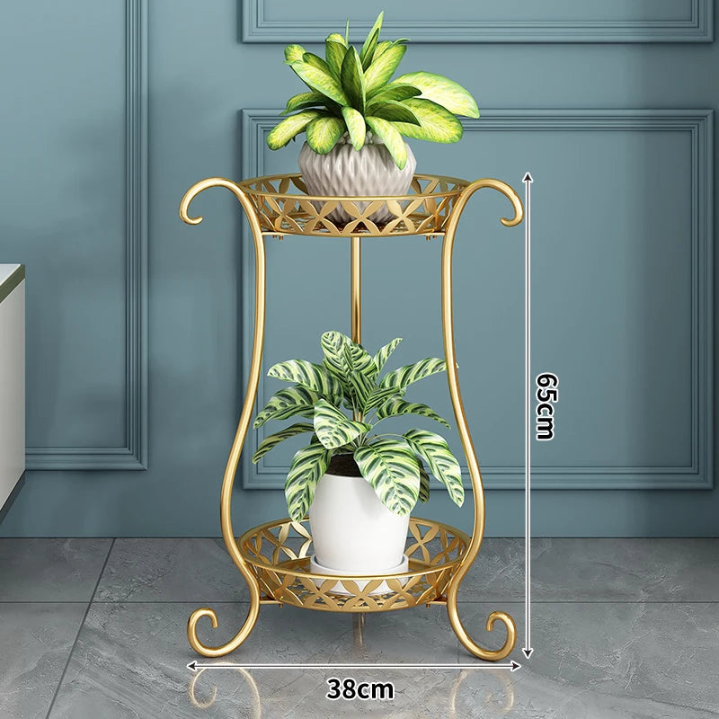 étagères métal or noir blanc plantes intérieur classique moderne autoinstallation multifonctionnels pots