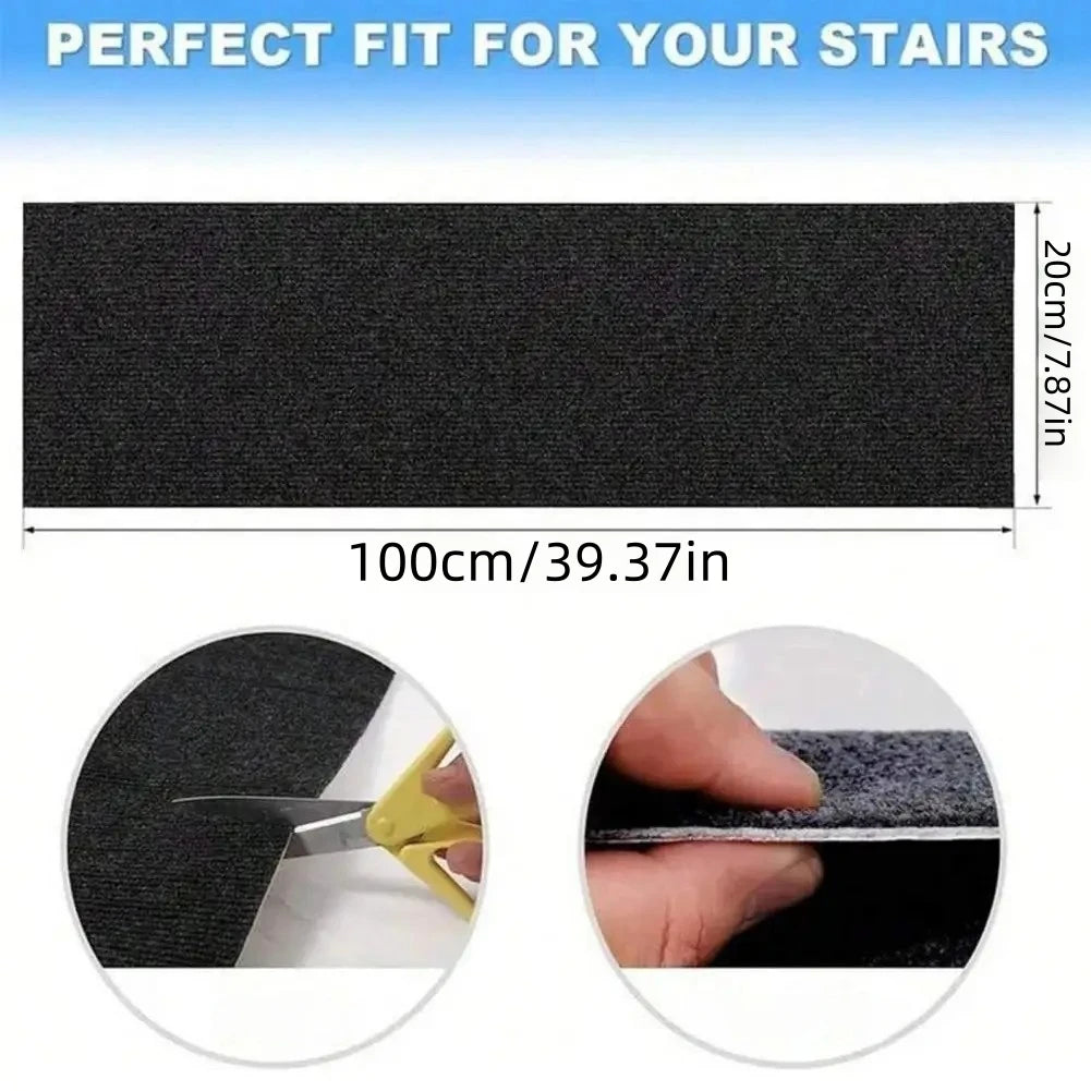 tapis antidérapant escalier texturé noir bleu marine marron beige gris moderne minimaliste adhésif lavable