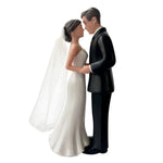 figurines mariés gâteau mariage voile fleurs classique romantique saint valentin anniversaire blanc noir