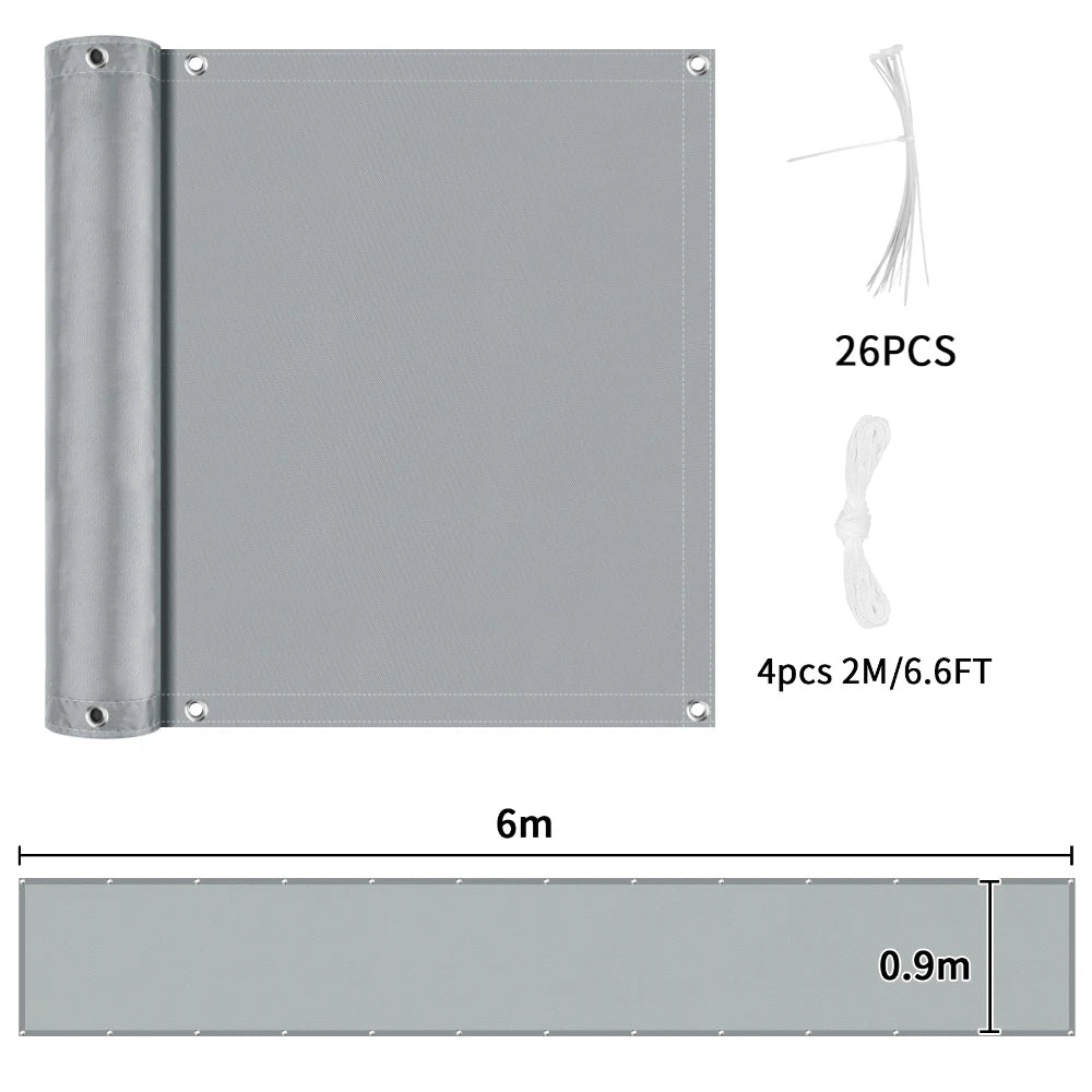 rideau balcon gris foncé moderne opacité 50cm large 2m longueur