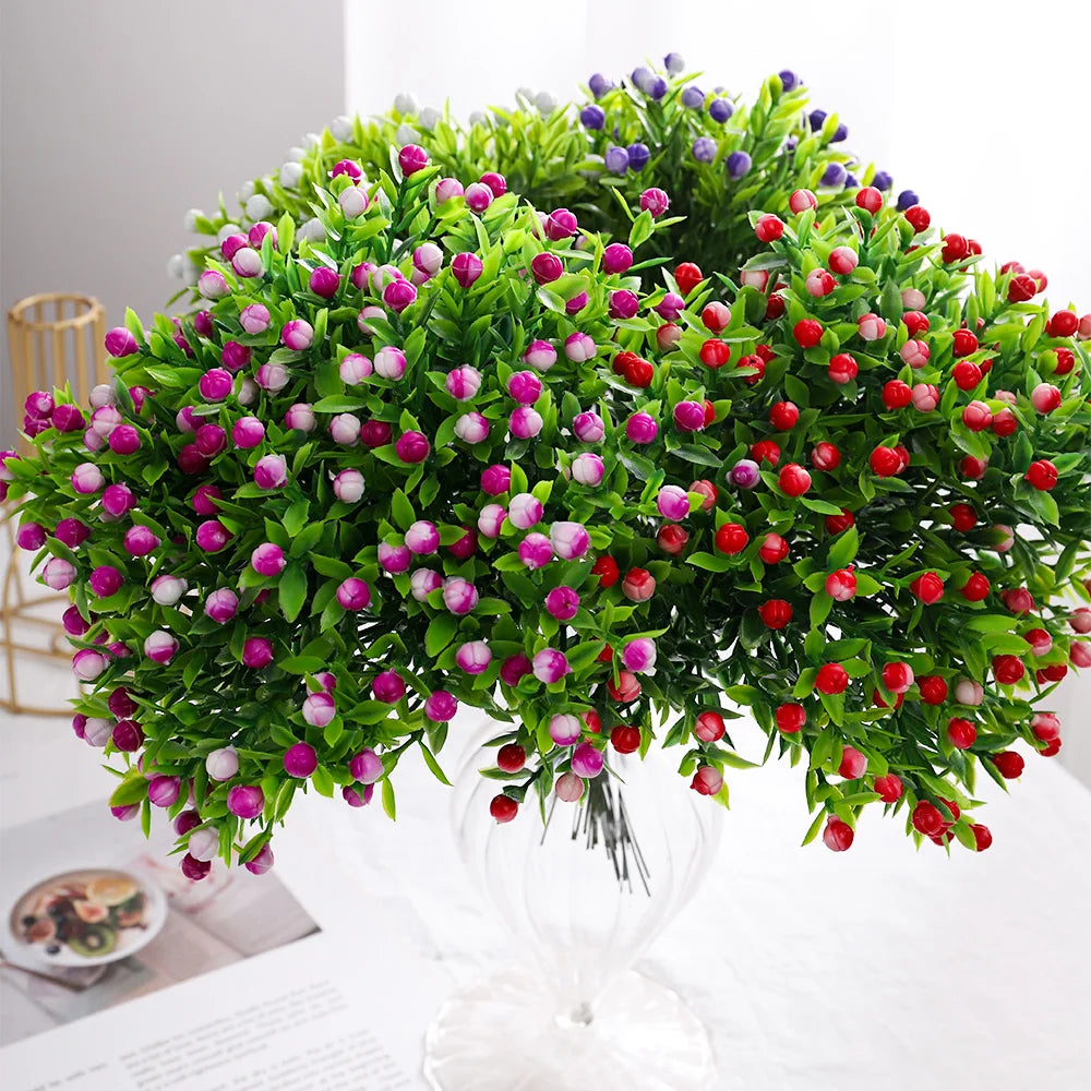bouquet artificiel fleurs feuilles modernes minimaliste extérieur intérieur décoration anniversaire 22cm