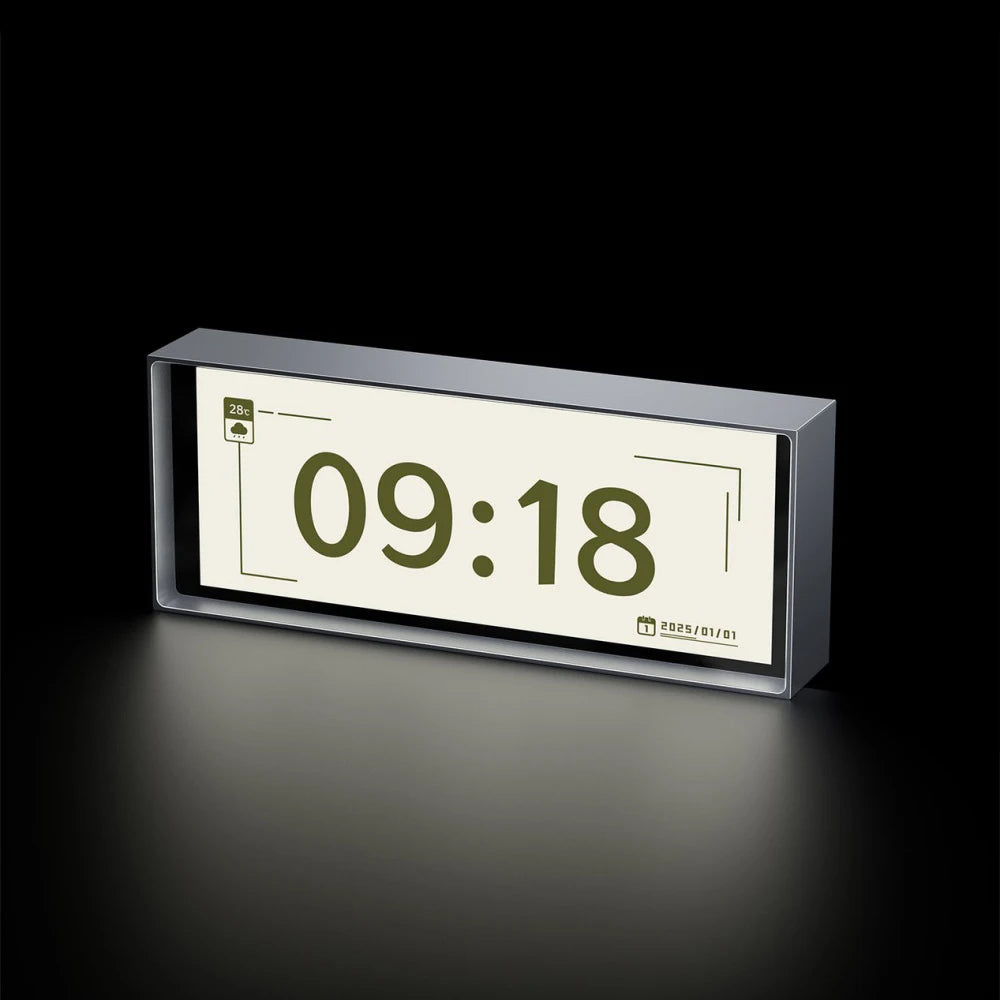 veilleuse led horloge numerique ecran hello moderne technologie vert noir touchscreen