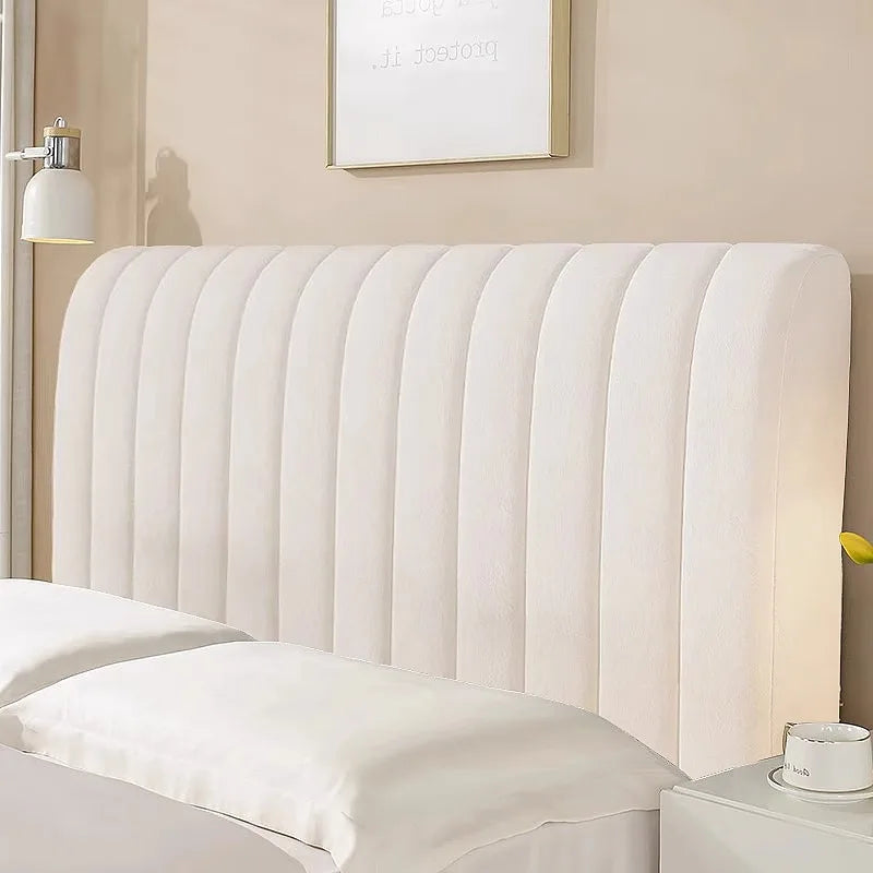 couverture tête lit velours anti poussière 120 150 180cm moderne adhésive blanc