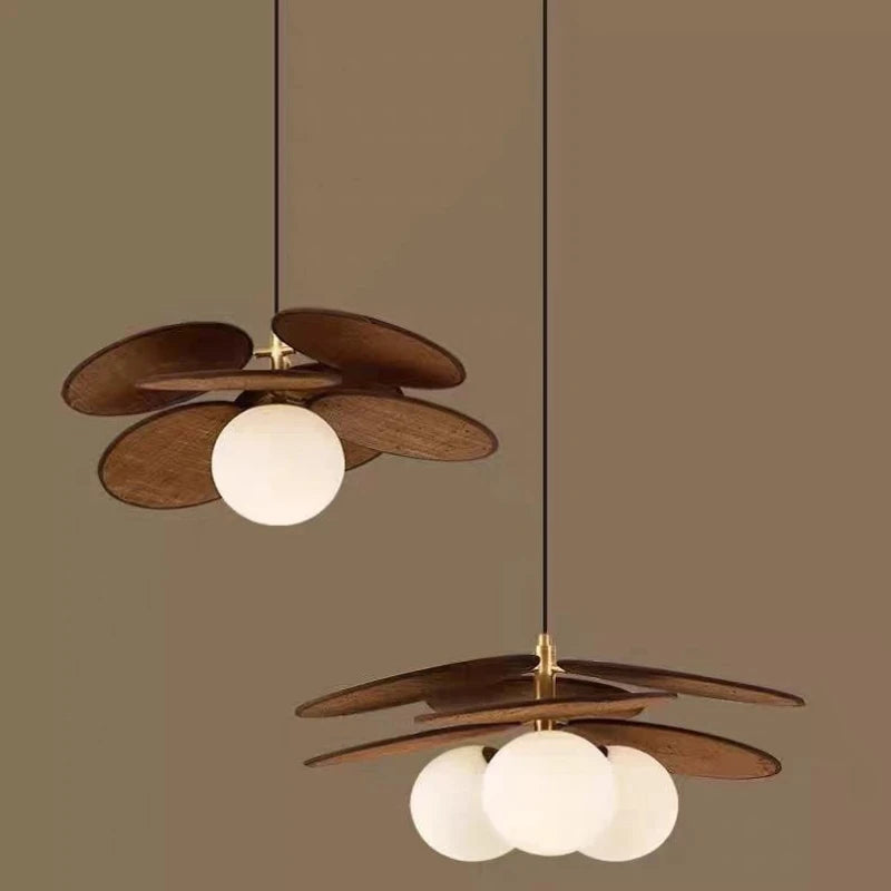 Lampe suspendue moderne ampoules LED toiles lin marron clair chambre salle manger