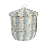 panier rangement rayé rouge blanc beige traditionnel réutilisable opacité petit grand chambre enfant