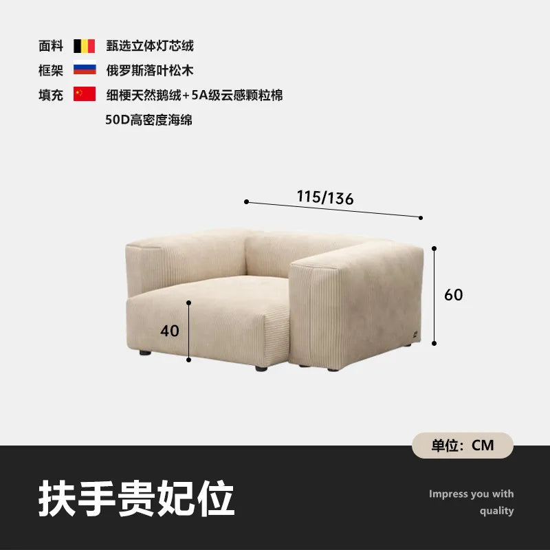 canapé modulable moderne beige clair rayures horizontales convertible cause cœur lit salon