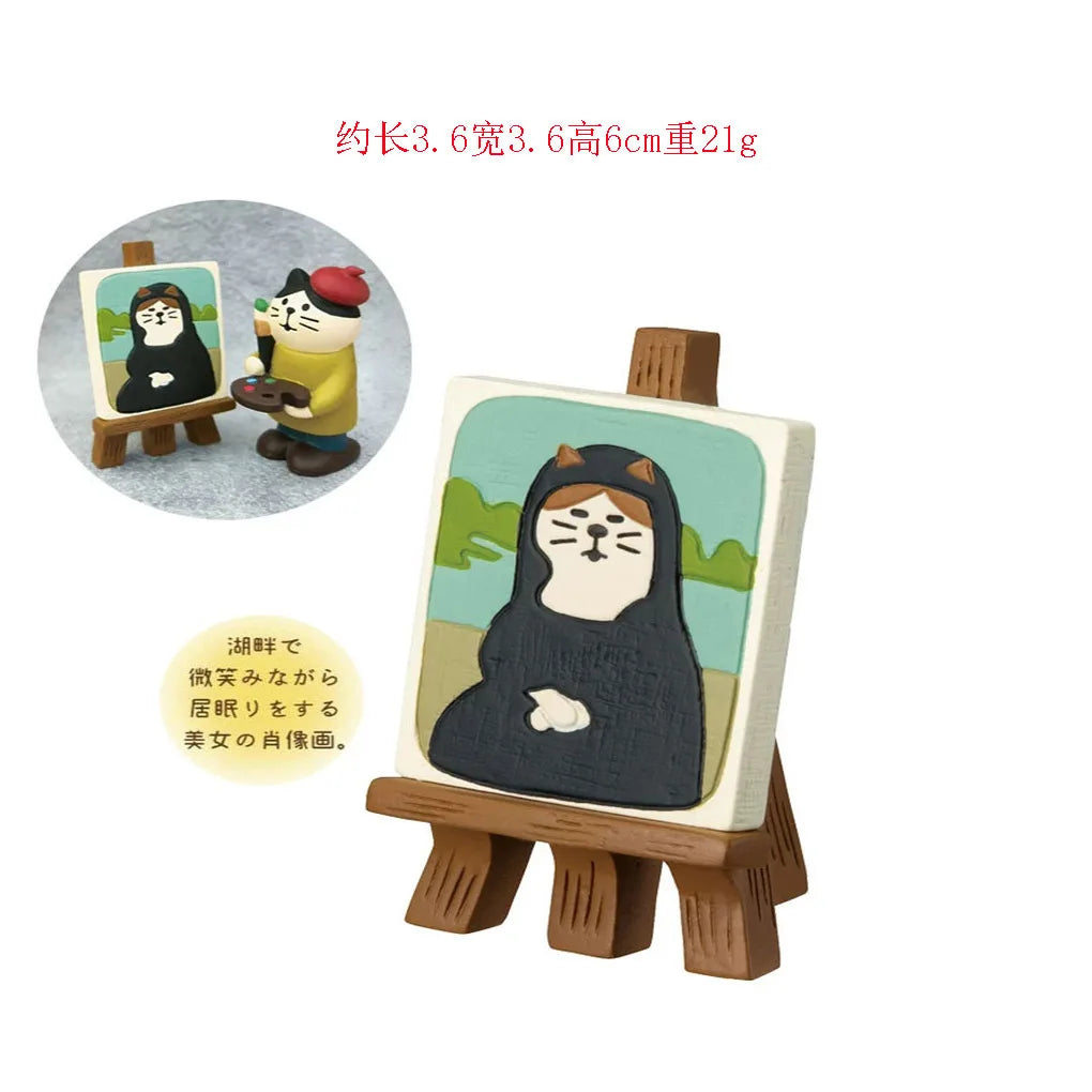 statuettes chats cartoon ailes blancs noirs decoration maison jardin collection erotique