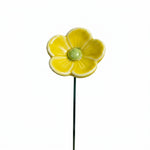 feuille d'abeille céramique rouge rose jaune vert fleurs stylisées décoration extérieure tringle support jardin