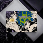 étuis cartes crédit hunter hunter papier adhésif bleu noir violet moderne graphique